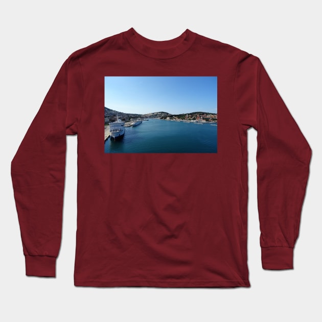 Dubrovnik sea port  Adriatic Sea Long Sleeve T-Shirt by fantastic-designs